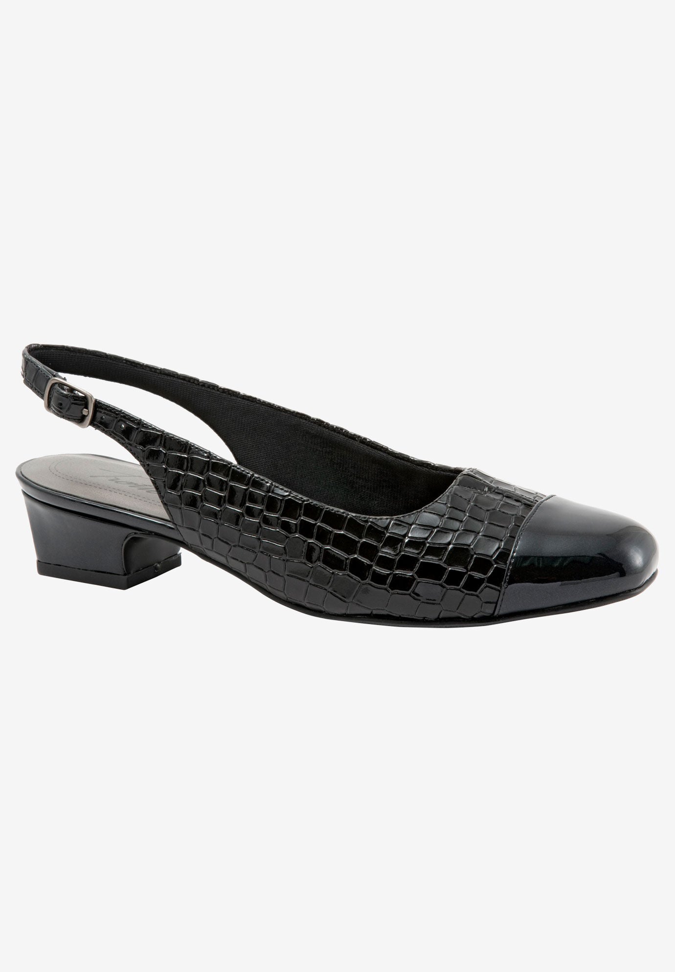 Dea Slingbacks by Trotters®, BLACK CROCO PATENT, hi-res image number 0