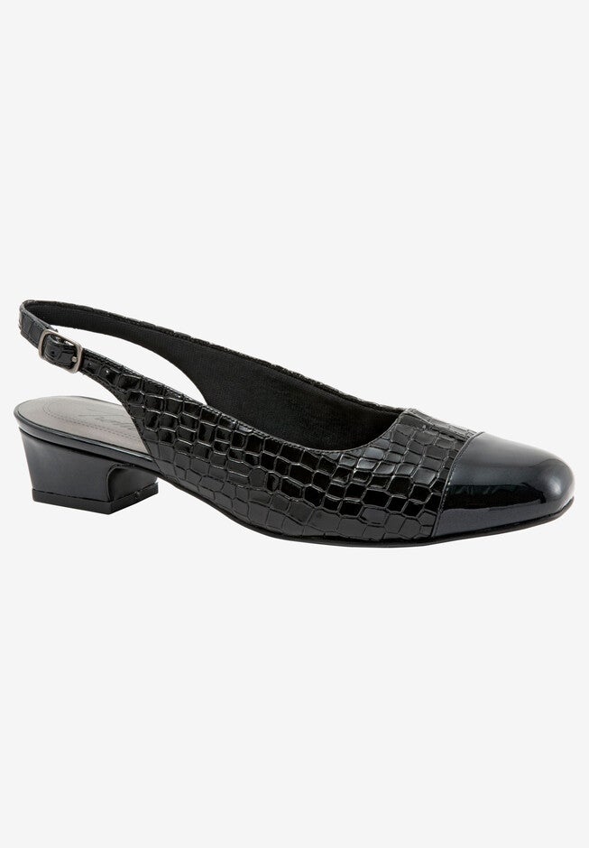 Dea Slingbacks by Trotters®, BLACK CROCO PATENT, hi-res image number 0