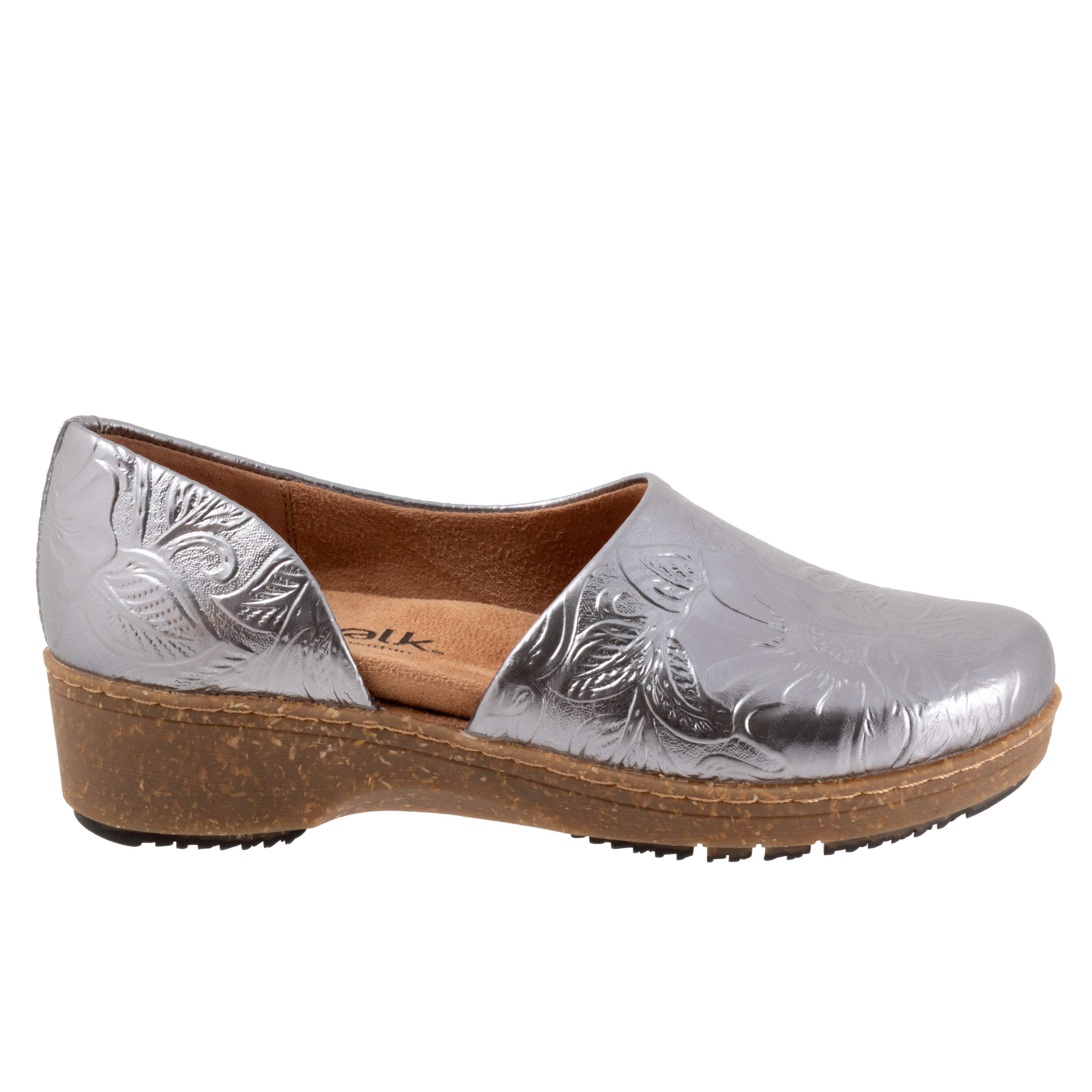 Addie Clog, DARK PEWTER FLORAL, alternate image number 4