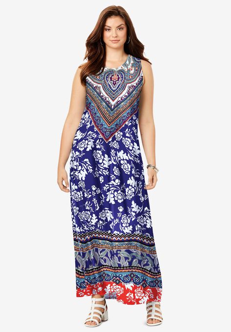 Ultra Smooth Print Maxi Dress | Woman Within
