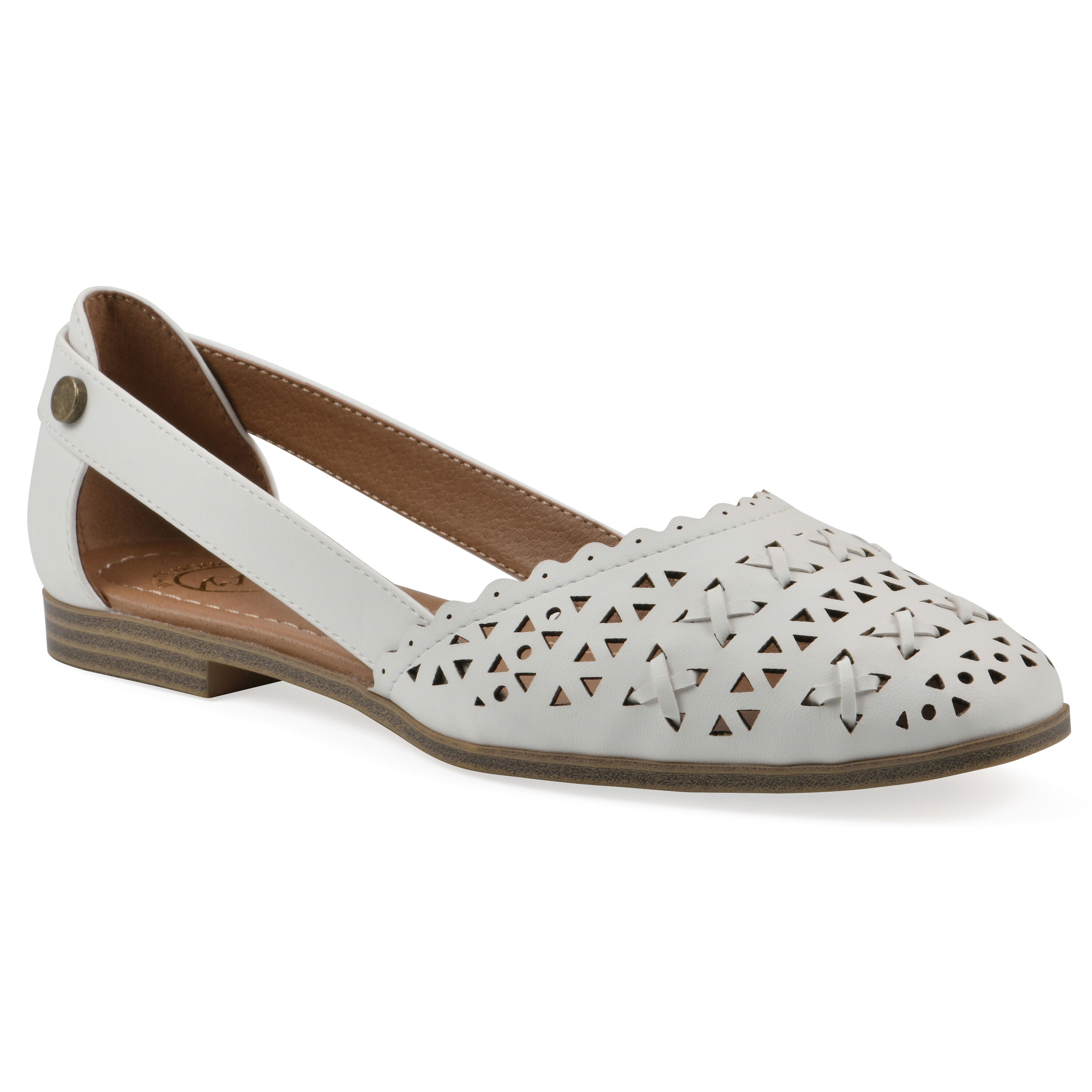 Nobler Pointed Toe Flat, WHITE SMOOTH, hi-res image number 0
