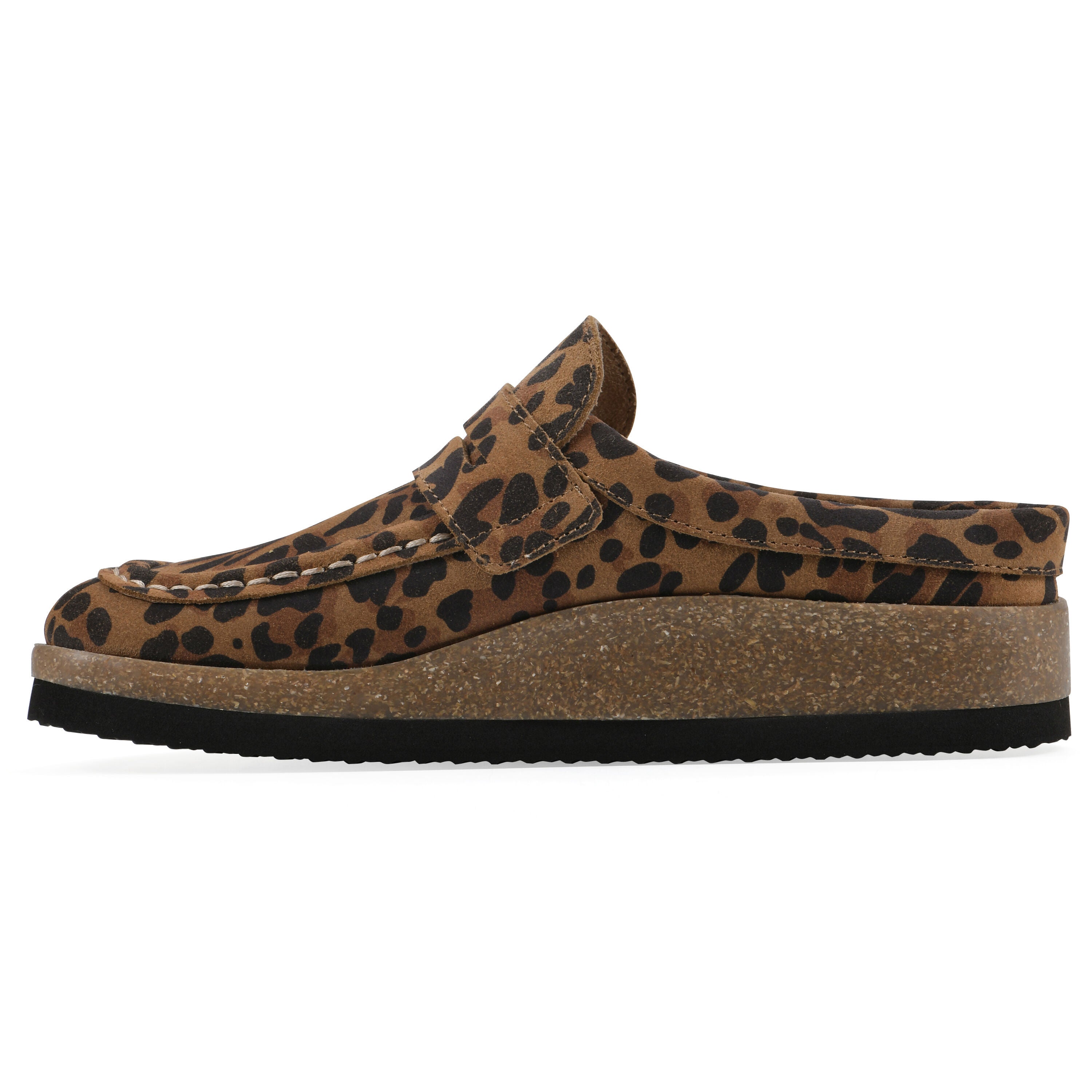 Brinlee Footbeds Clog, BROWN LEOPARD SUEDE, alternate image number 3