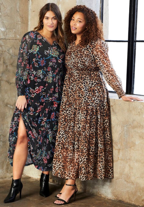 Tiered Lorelai Maxi Dress, BLACK MULTI FLORAL, hi-res image number null