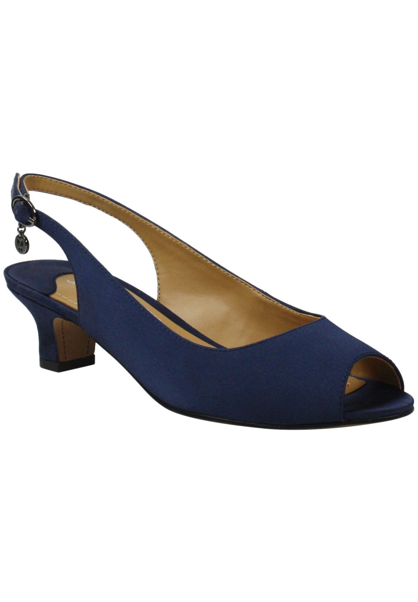 Jenvey Slings by J.Renee®, NAVY SATIN, hi-res image number 0