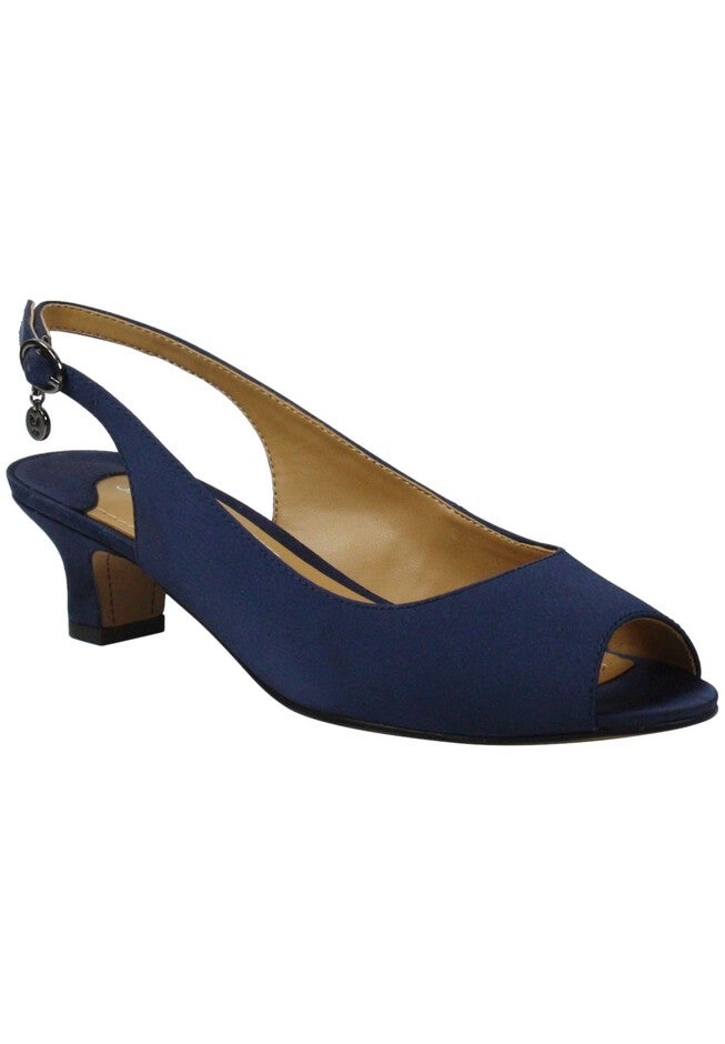 Jenvey Slings by J.Renee®, NAVY SATIN, hi-res image number 0