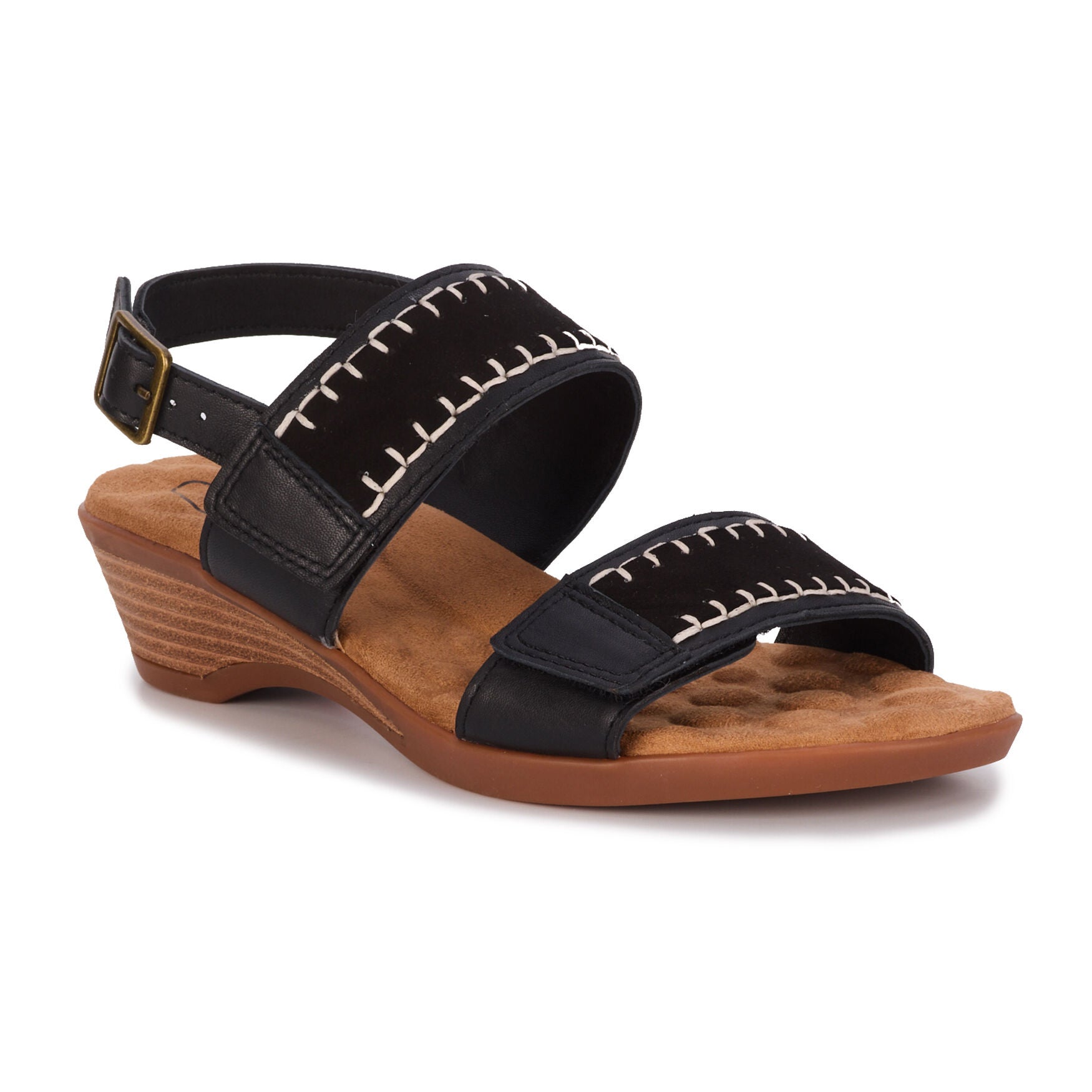 Kateri Sandal, BLACK LEATHER SUEDE, hi-res image number 0