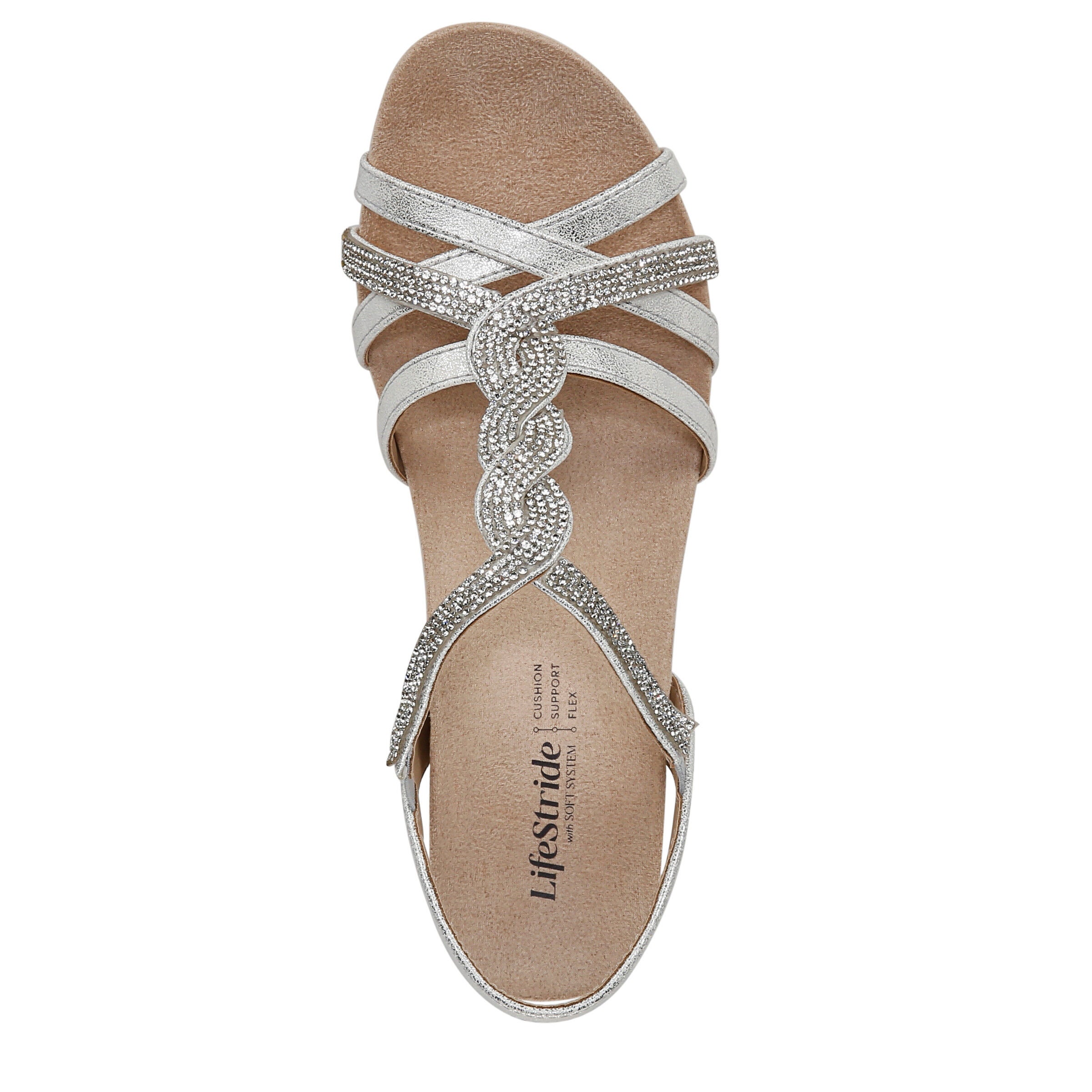 Miami Wedge Sandal, SILVER, alternate image number 6