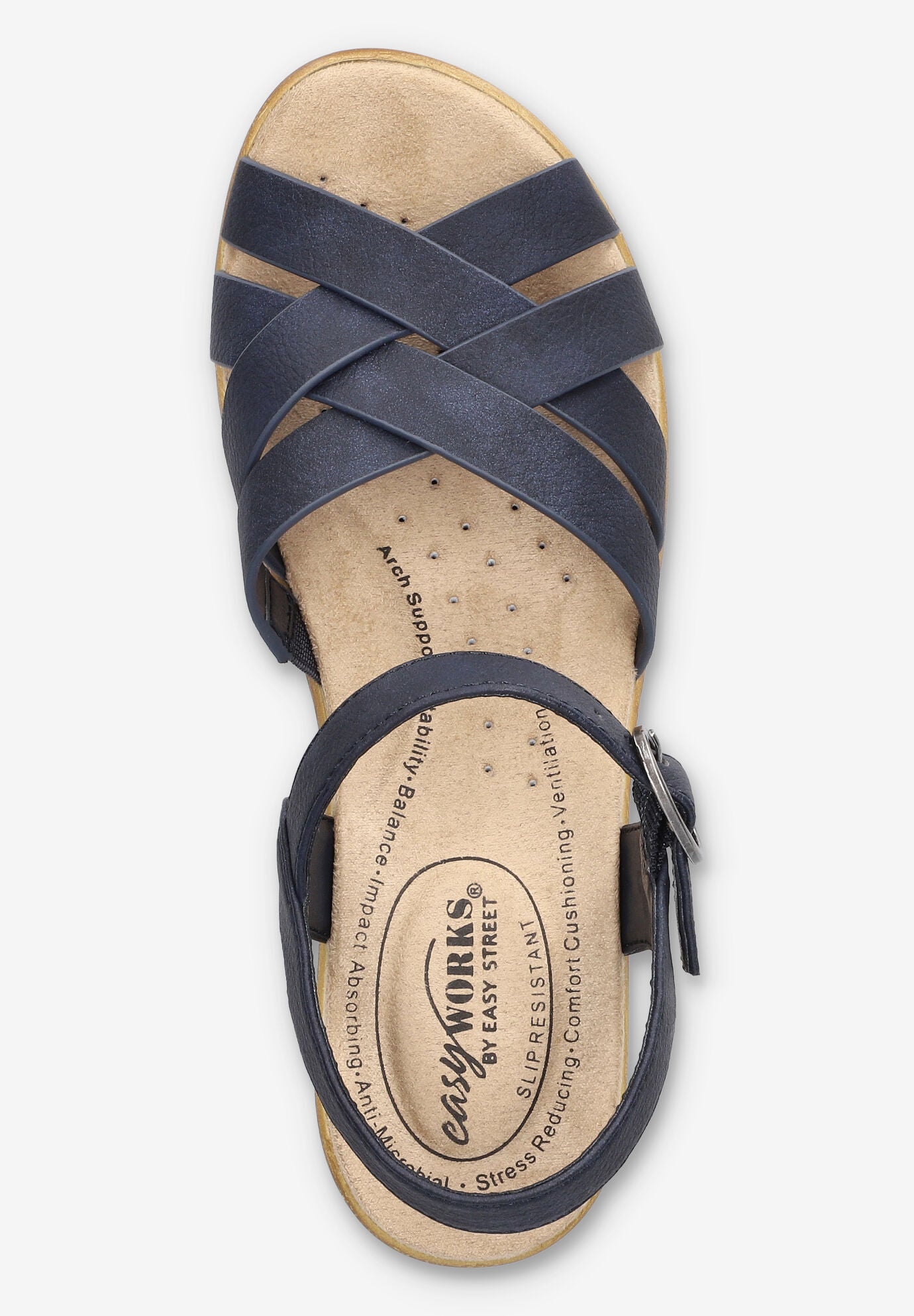 Miyah Slip-Resistant Sandal, NAVY, alternate image number 6