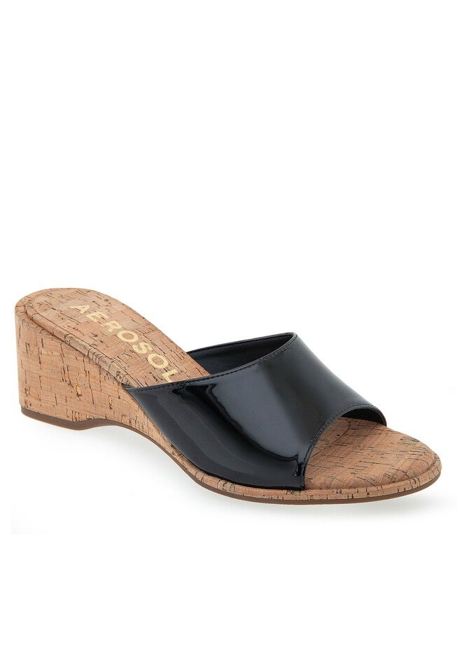 New Year Wedge, BLACK PATENT PEWTER, hi-res image number null