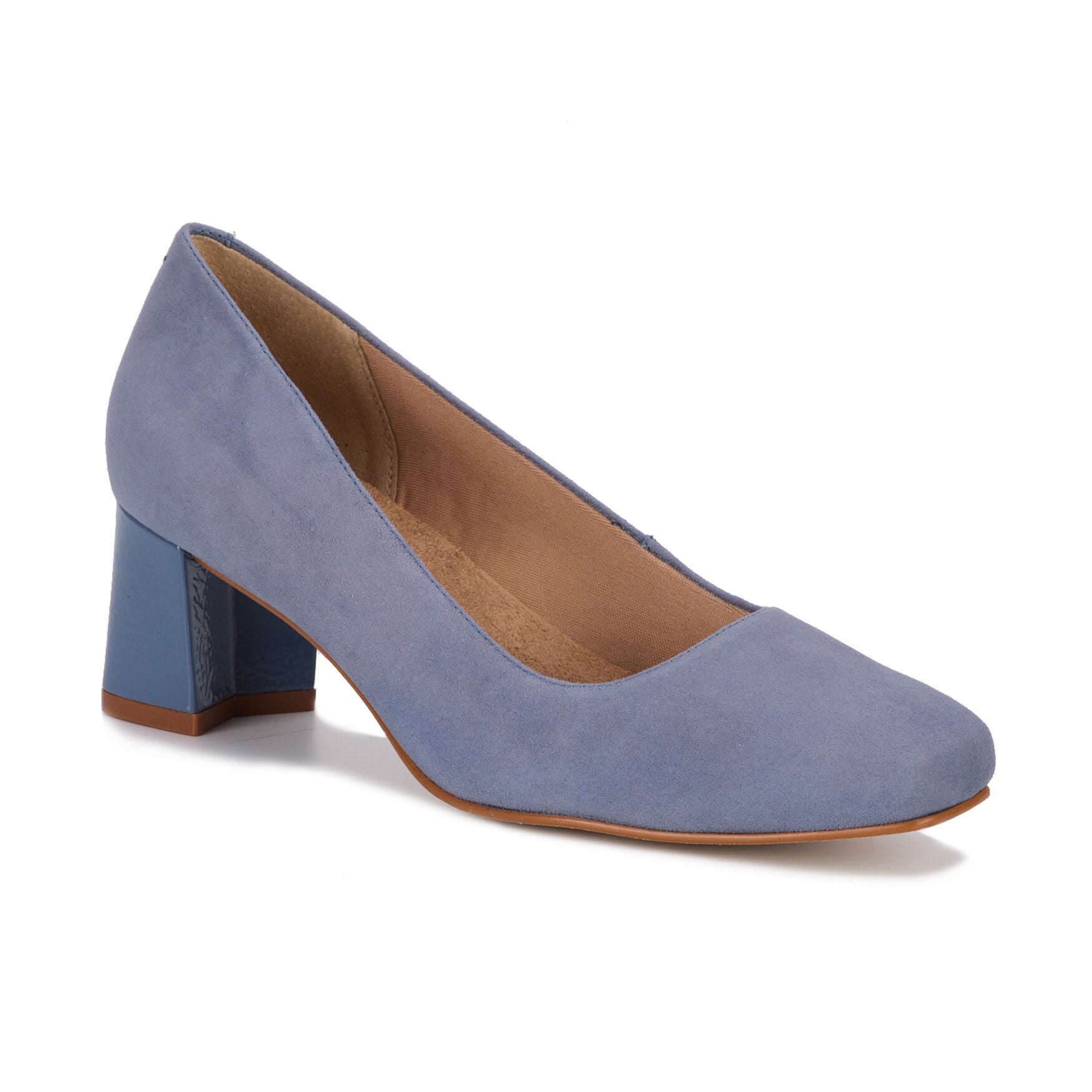 Meredith Square Toe Suede Pump, LIGHT BLUE SUEDE, alternate image number 7