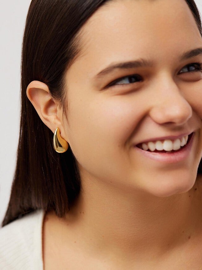 Kiara Gold Statement Earrings, GOLD, alternate image number 4