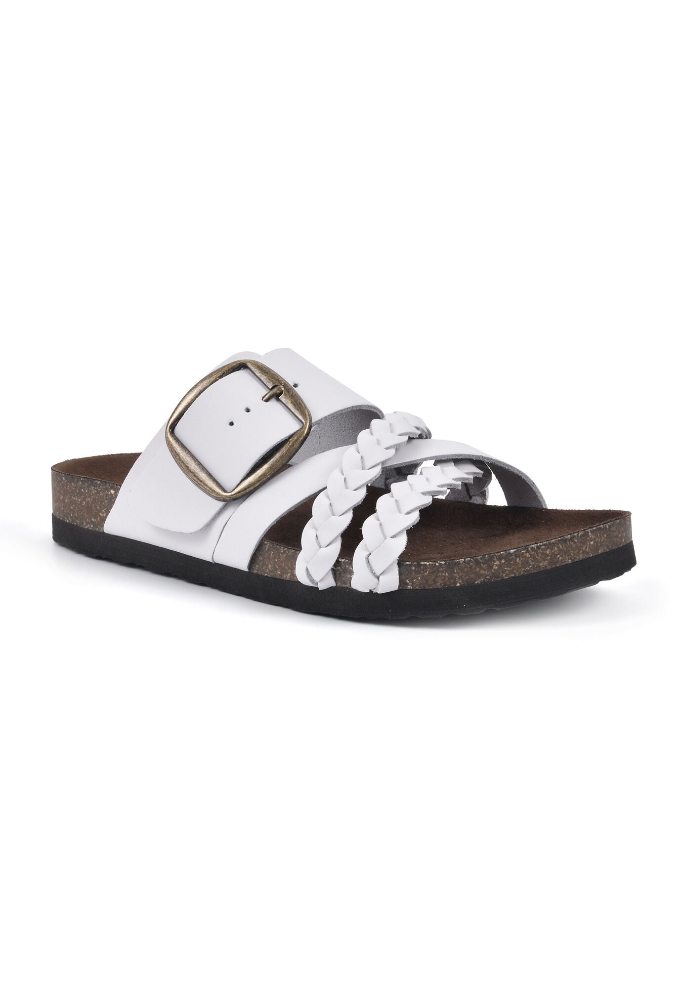 White Mountain Healing Sandals, WHITE LEATHER, hi-res image number 0