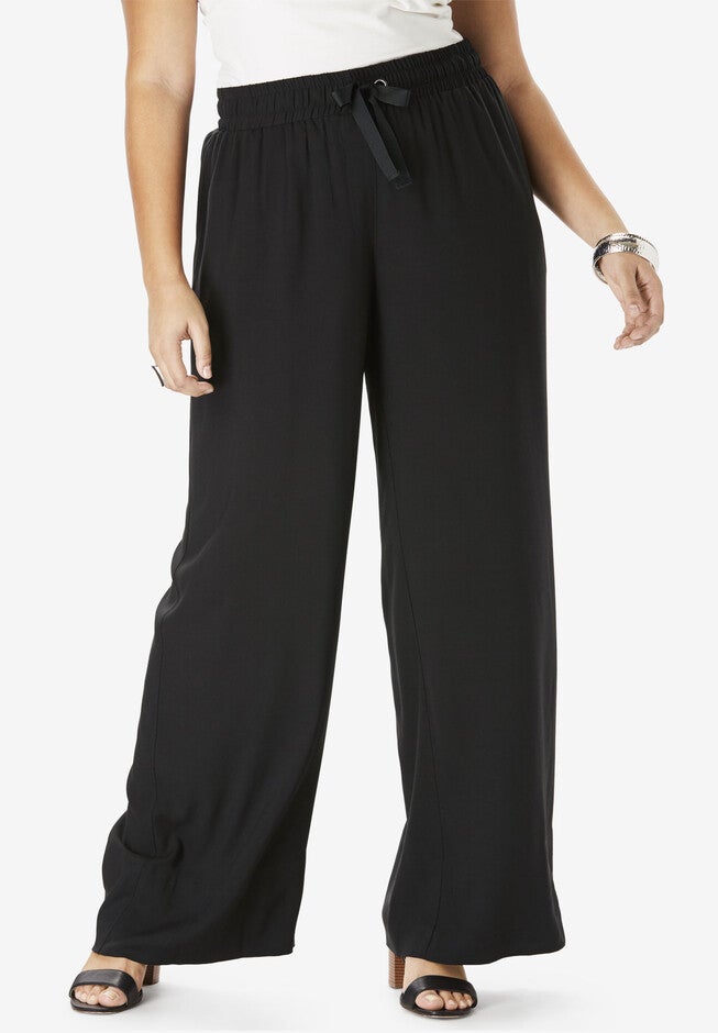 Wide-Leg Pant, BLACK, hi-res image number null