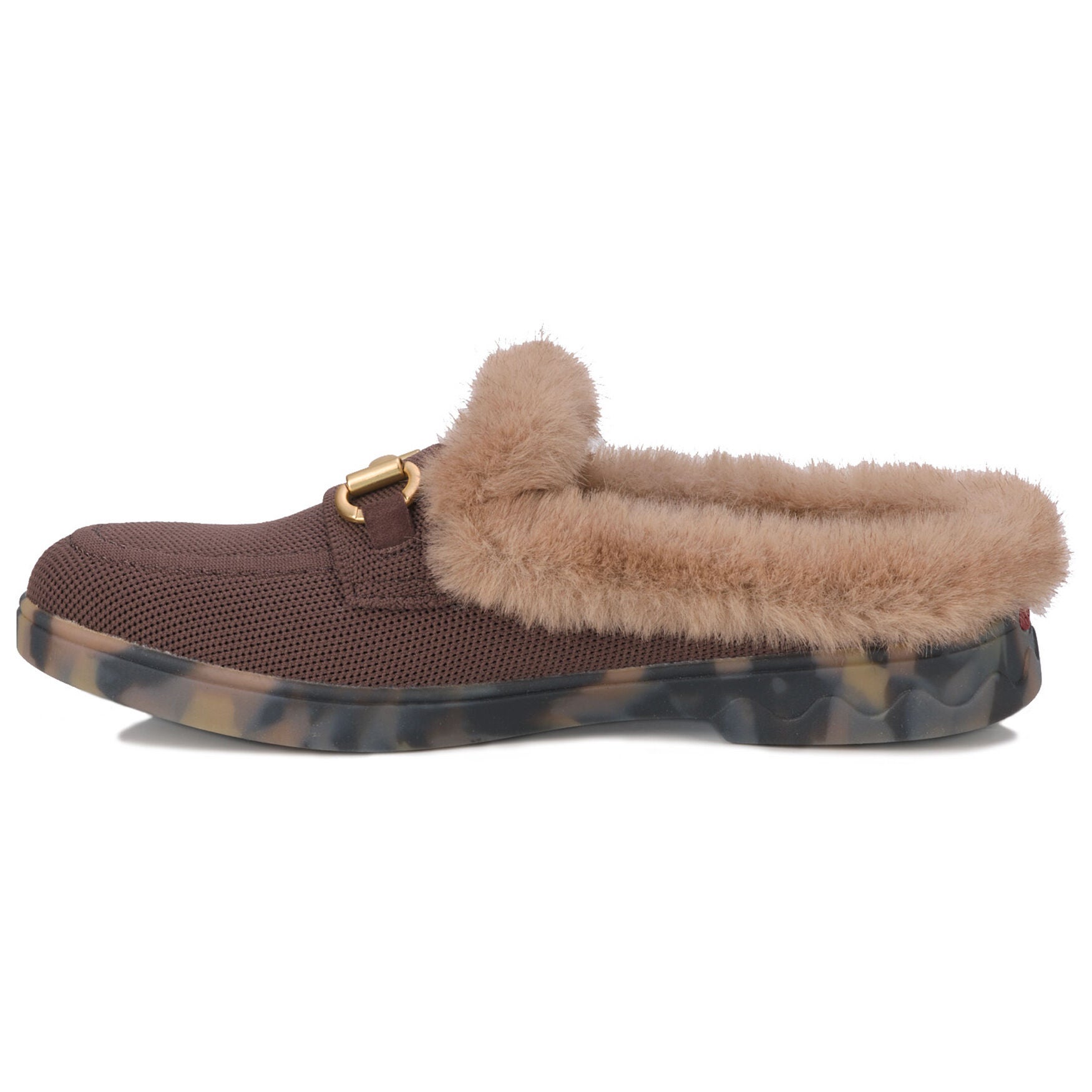 Gigi Faux Fur Slide, BROWN, alternate image number 3
