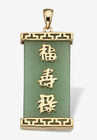 Yellow Gold Plated Silver Good Luck, Prosperity & Long Life Pendant , Jade Jewelry, JADE, hi-res image number null
