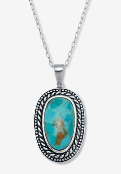 Genuine Turquoise Sterling Silver Pendant