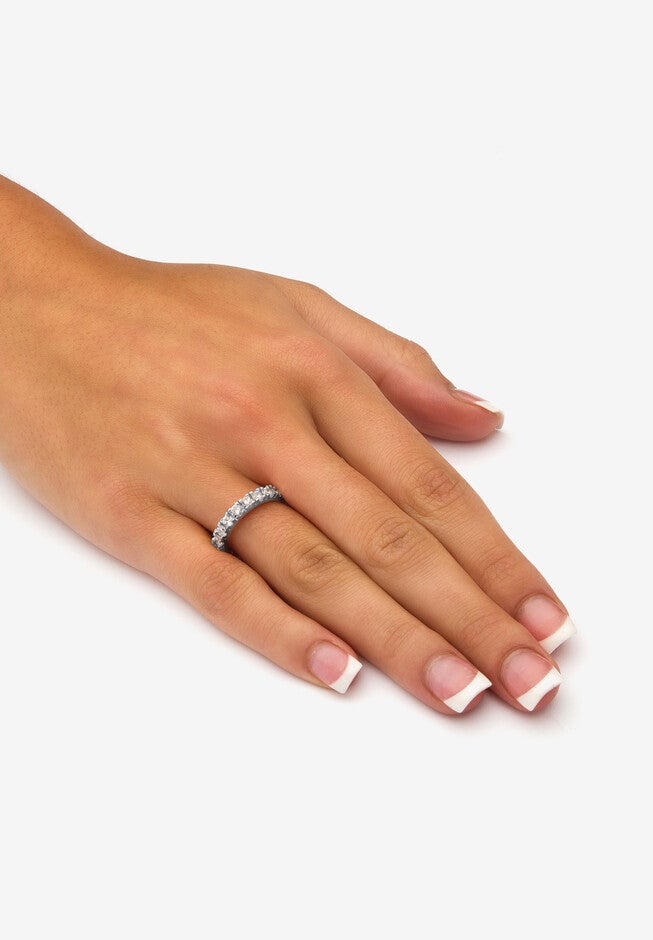 2 Tcw Round Cubic Zirconia Eternity Band In .925 Sterling Silver, , alternate image number null