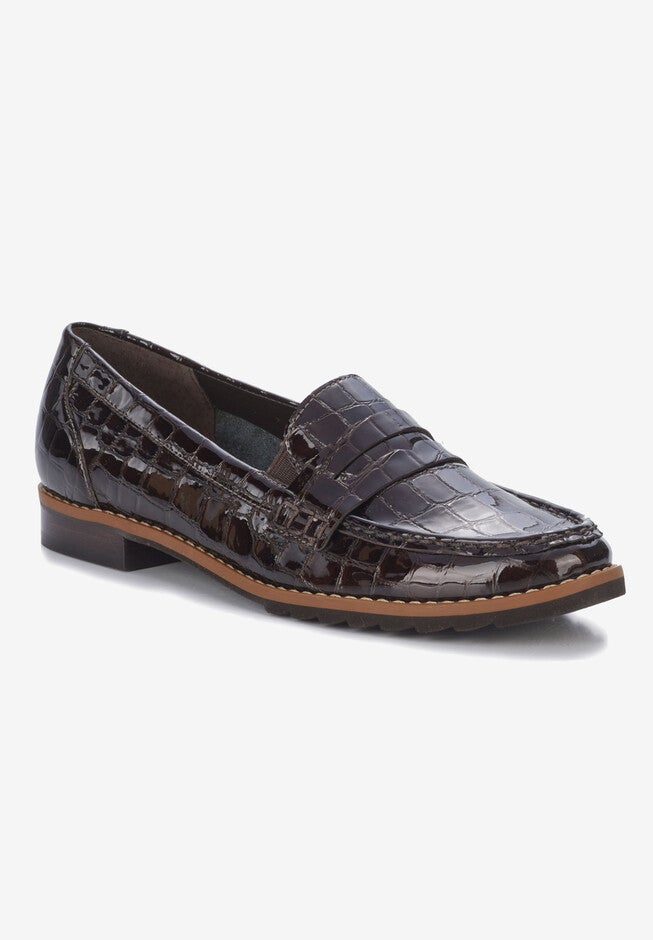 Winnie Ii Flat, BROWN PATENT CROC, hi-res image number 0