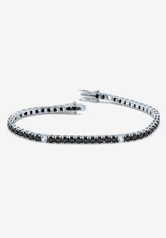 .55 Tcw Round Genuine Spinel And Topaz Sterling Silver Tennis Bracelet 7-Inch