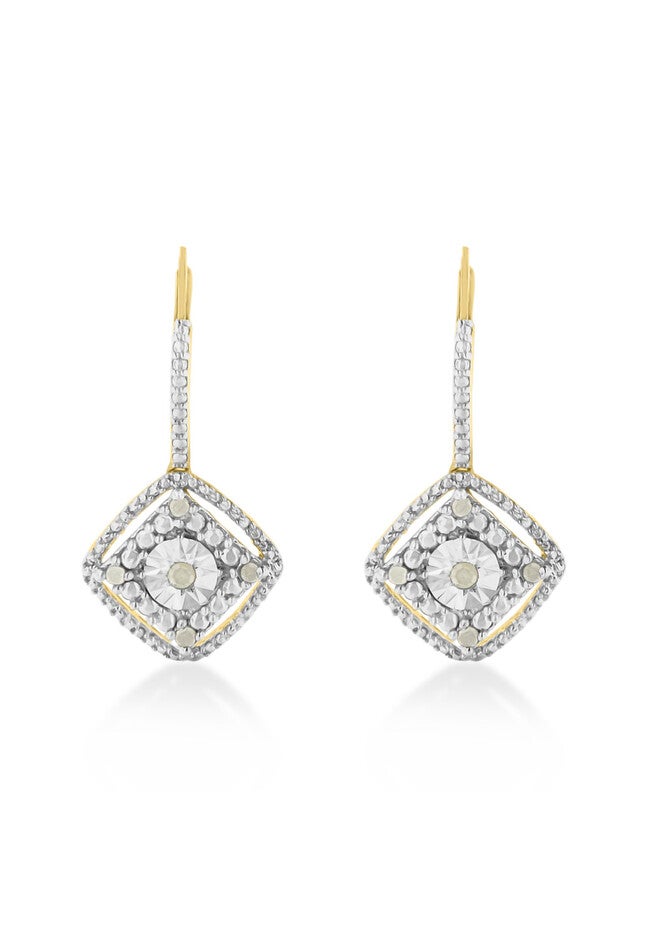 Silver Diamond Dangle Earring, SILVER, hi-res image number 0