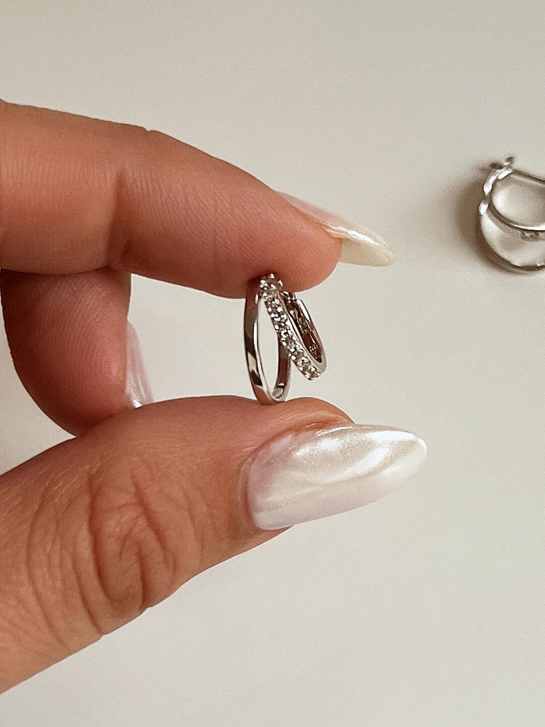 Toda Double Hoop Earrings, SILVER, alternate image number 2