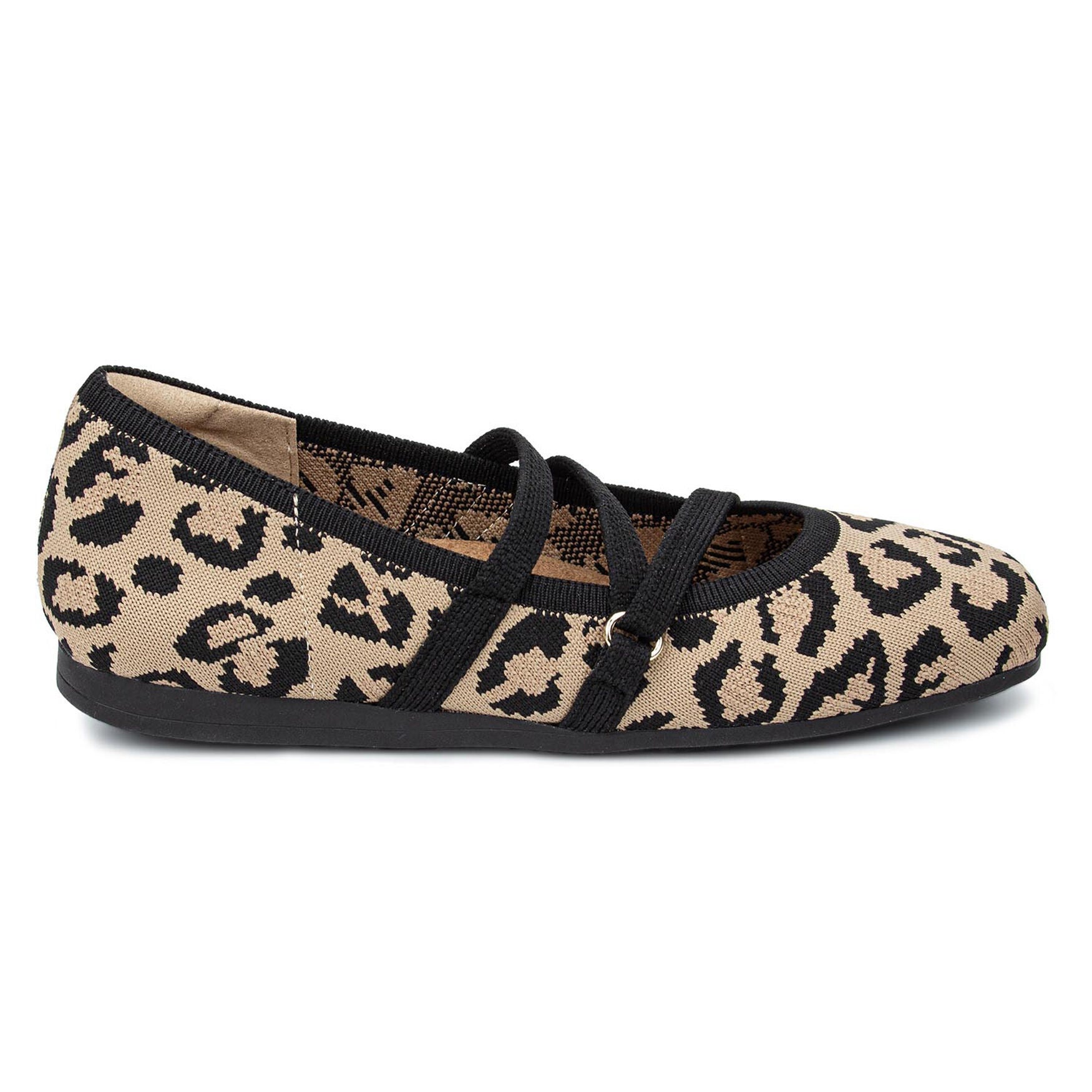 Nicolette Zig Zag Stretch Knit Flat, LEOPARD KNIT, alternate image number 2