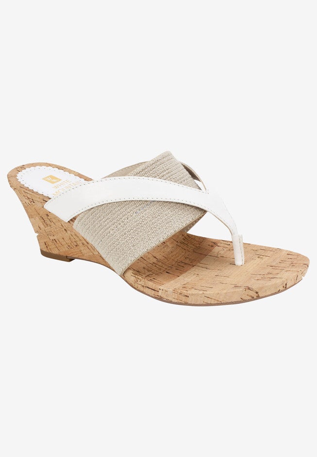Alanna Sandal by White Mountain, WHITE BURNISHED, hi-res image number null