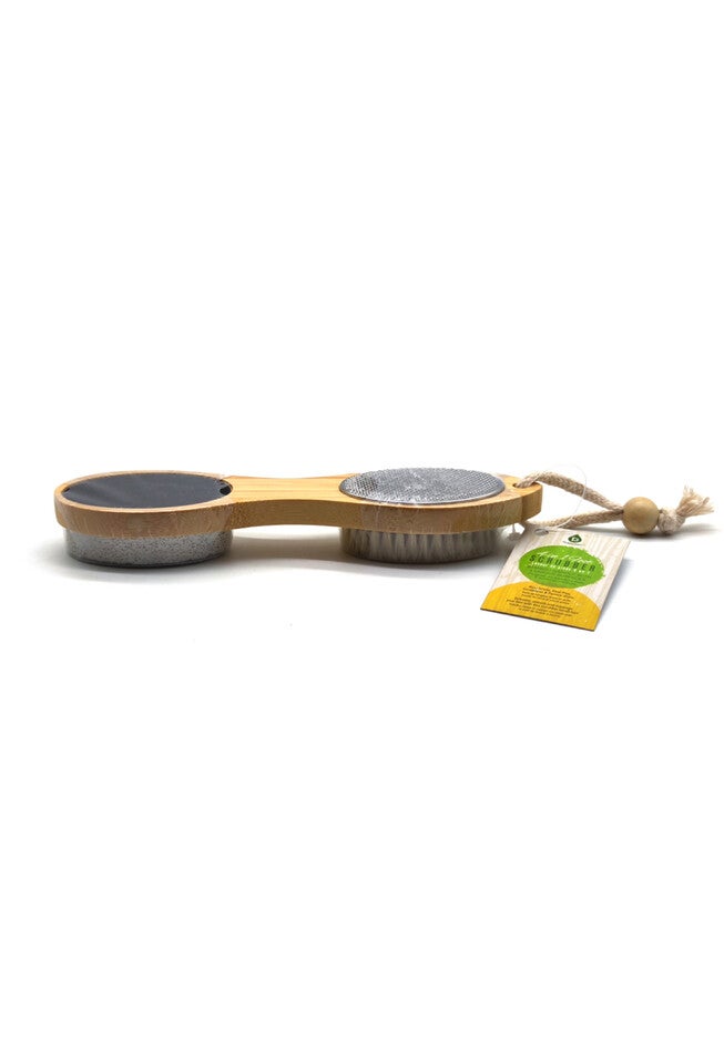 4 In1 Foot Scrubber Bamboo Handle & 4 Unique Surfaces, , alternate image number null