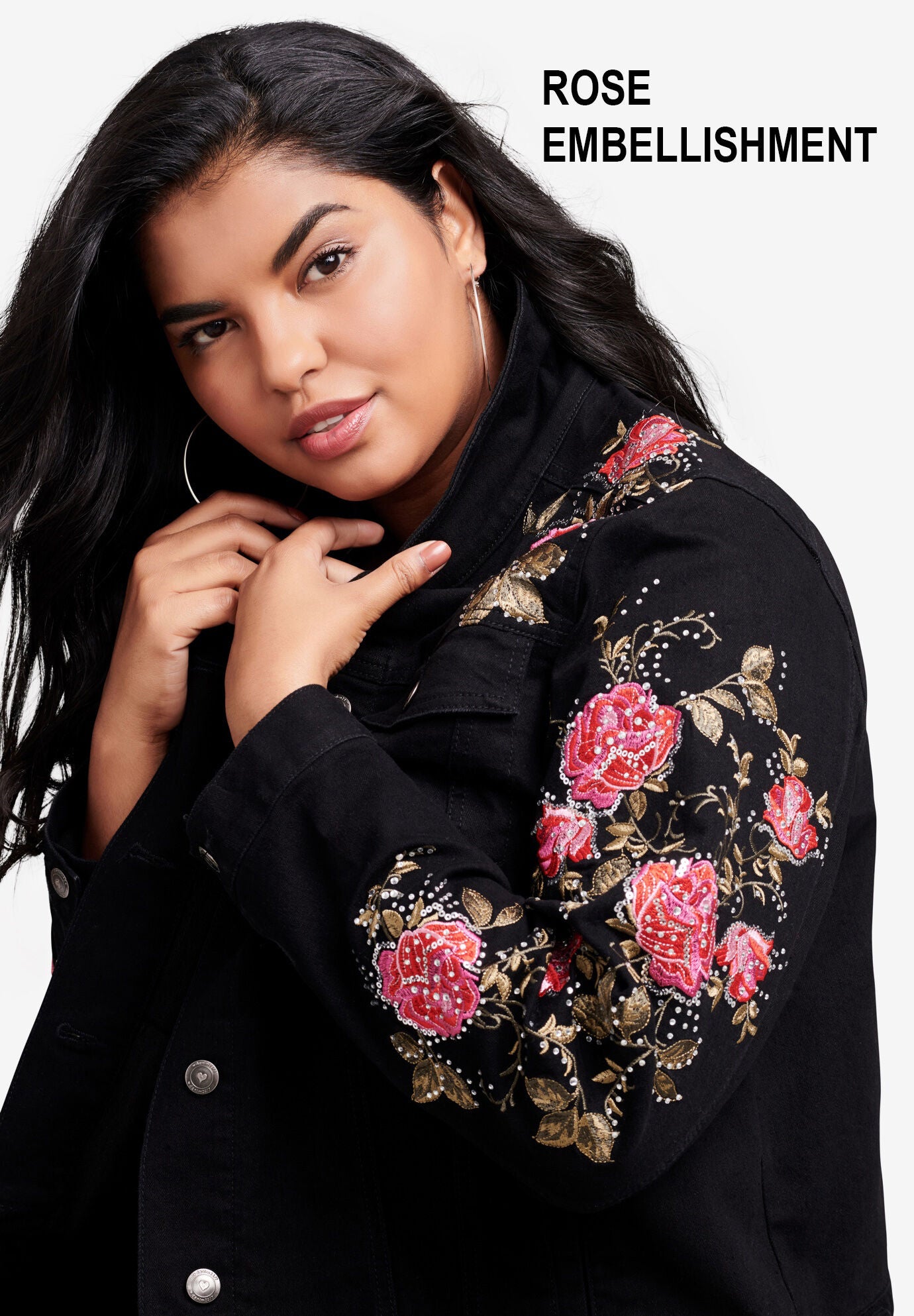 Statement Denim Jacket, , alternate image number 1