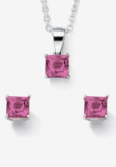 Birthstone Jewelry Set In .925 Silver