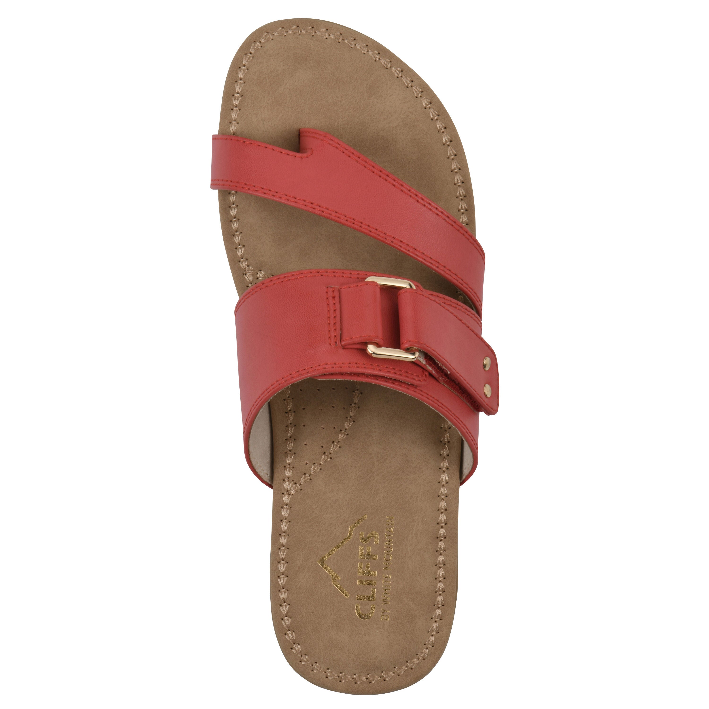 Fancify Slide Sandal, RED SMOOTH, alternate image number 4