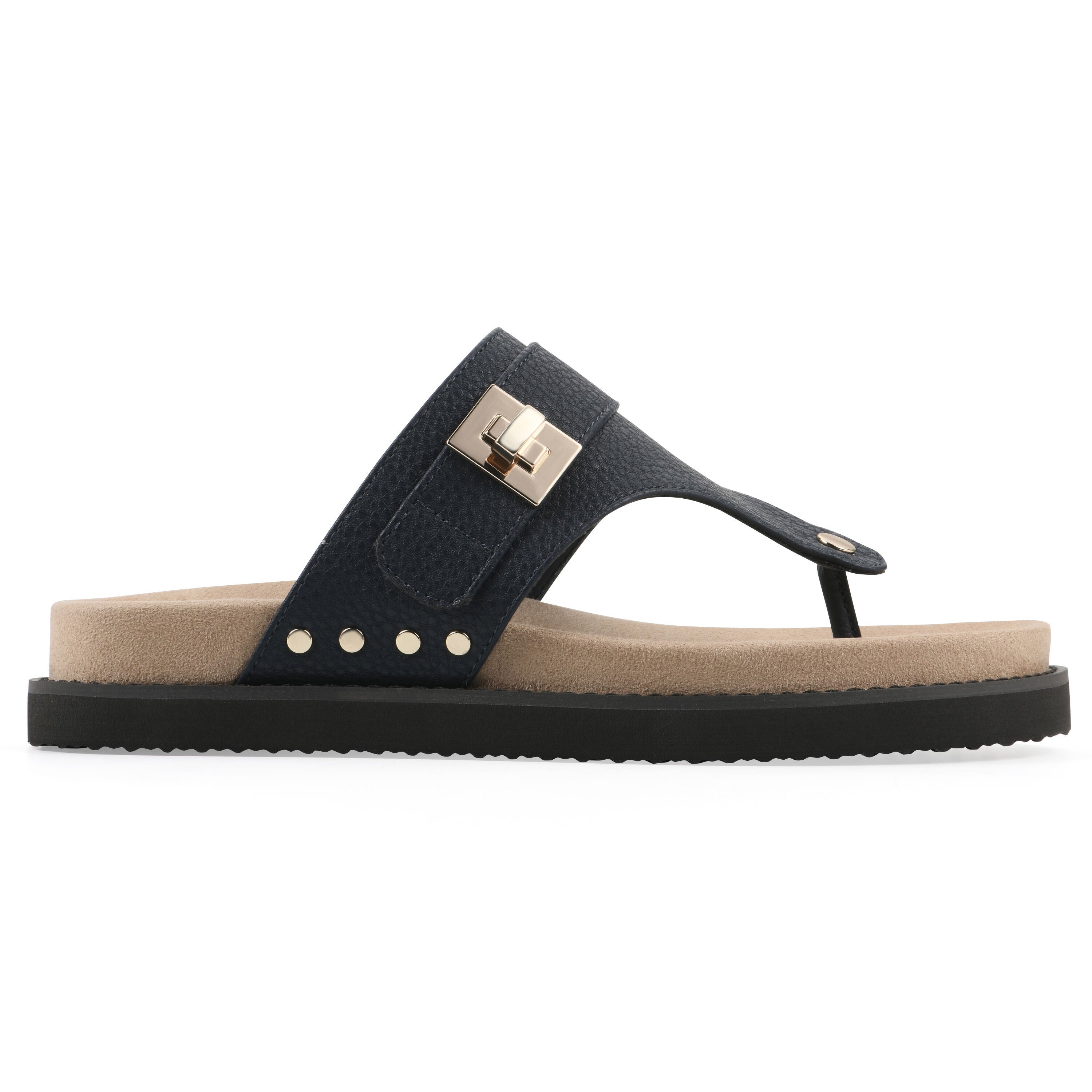 Malabar Thong Sandal, NAVY SMOOTH, alternate image number 2