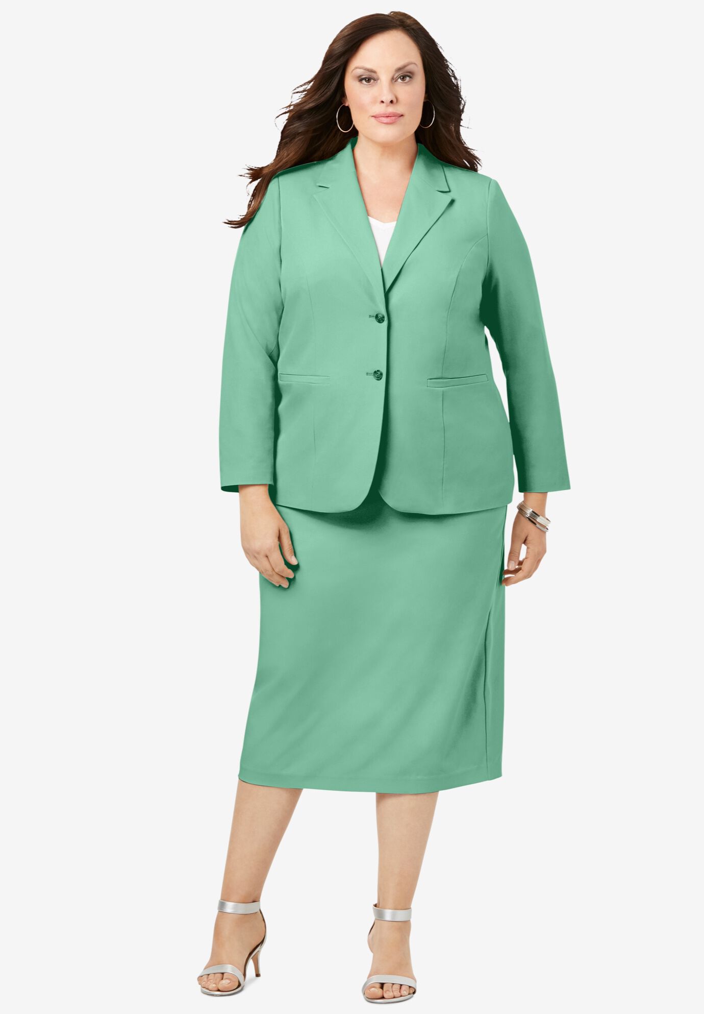Two Button Skirt Suit Woman Within