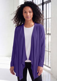 Plus Size Lightweight Handkerchief Hem Cardigan Sweater