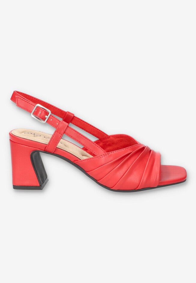 Lucie Square Toe Sandal, RED, alternate image number 2