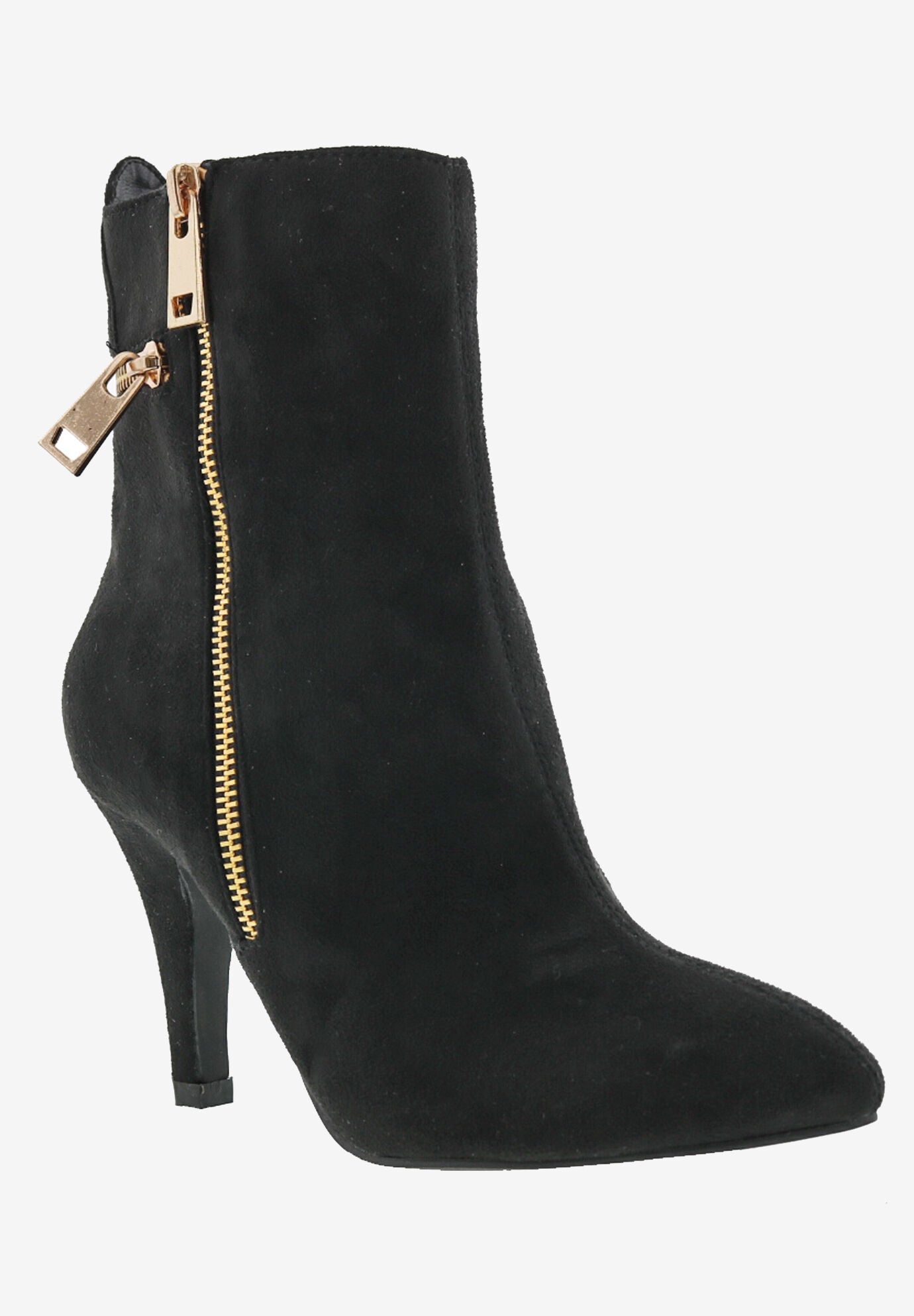 Woman within top ankle boots