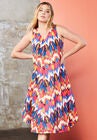 Sleeveless Swing Dress, MULTI MEDALLION IKAT, hi-res image number null