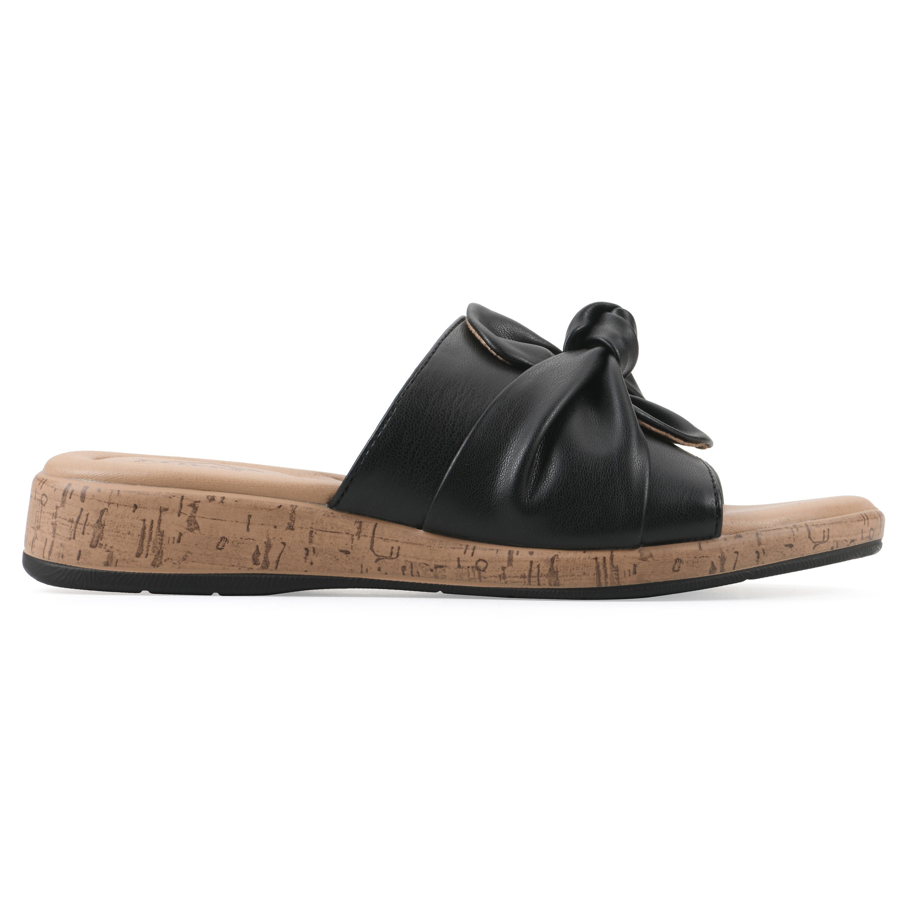 Bonelle Slide Sandal, BLACK SMOOTH, alternate image number 2