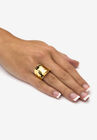 Yellow Gold-Plated Hammered Concave Cigar Ring (5.5Mm) Jewelry, , alternate image number null