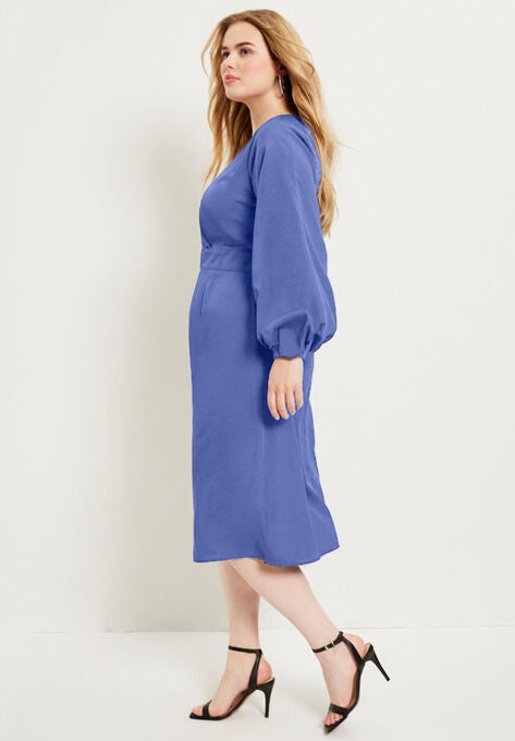 Puff-Sleeve Dress, , alternate image number null
