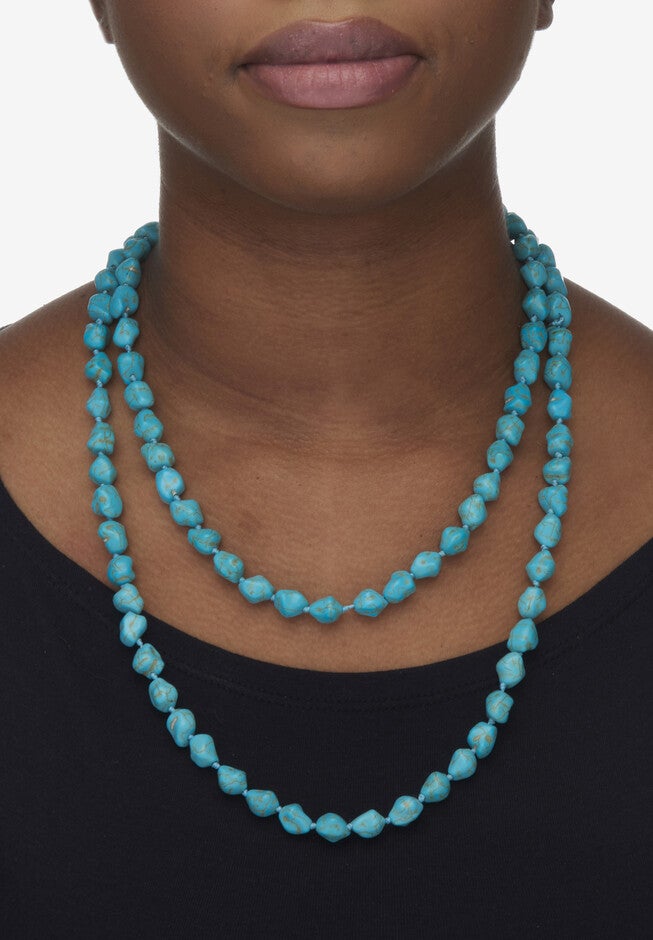 Genuine Turquoise Endless Necklace, 48 Inches, , alternate image number 3