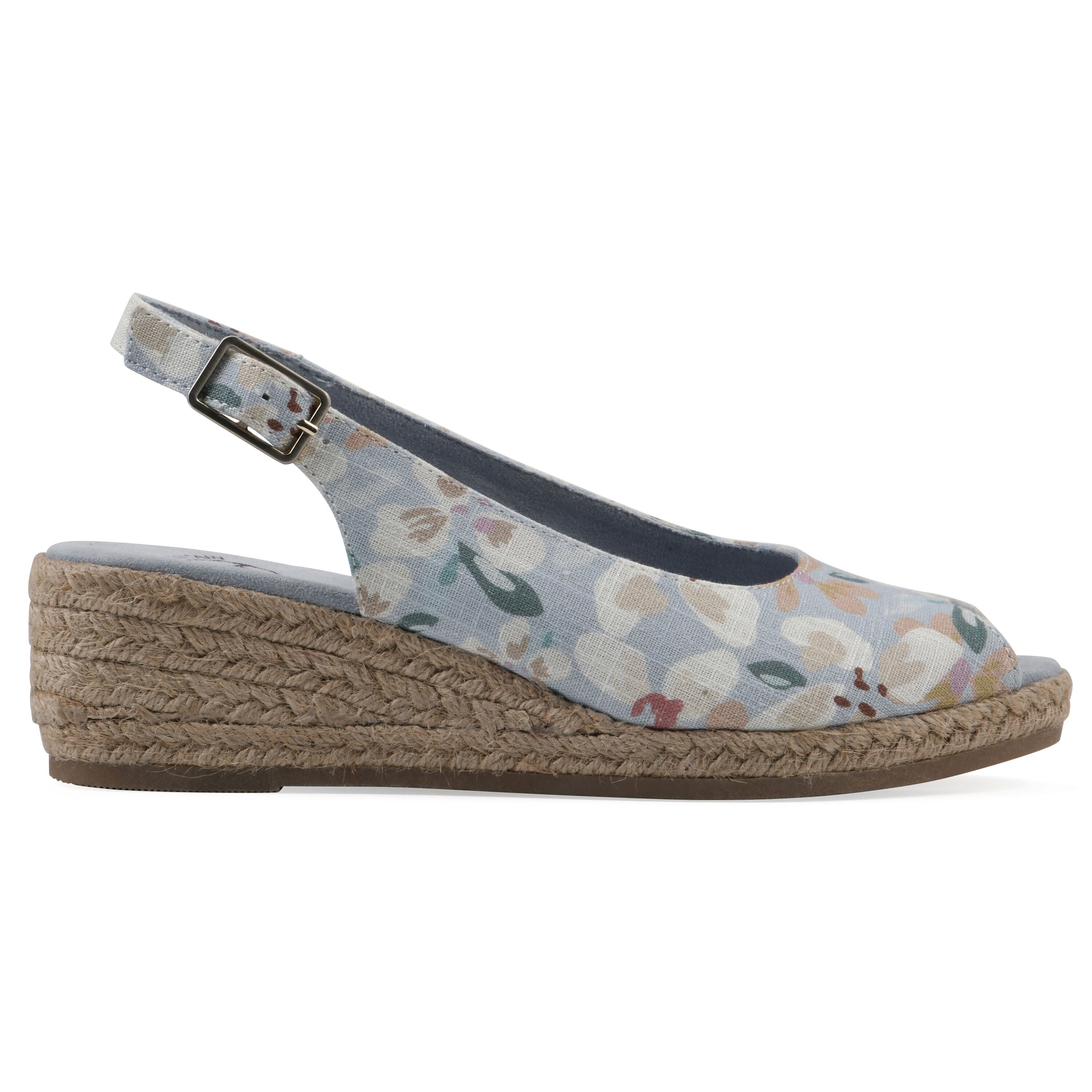 Maize Espadrille Wedge, LIGHT BLUE FLORAL, alternate image number 2