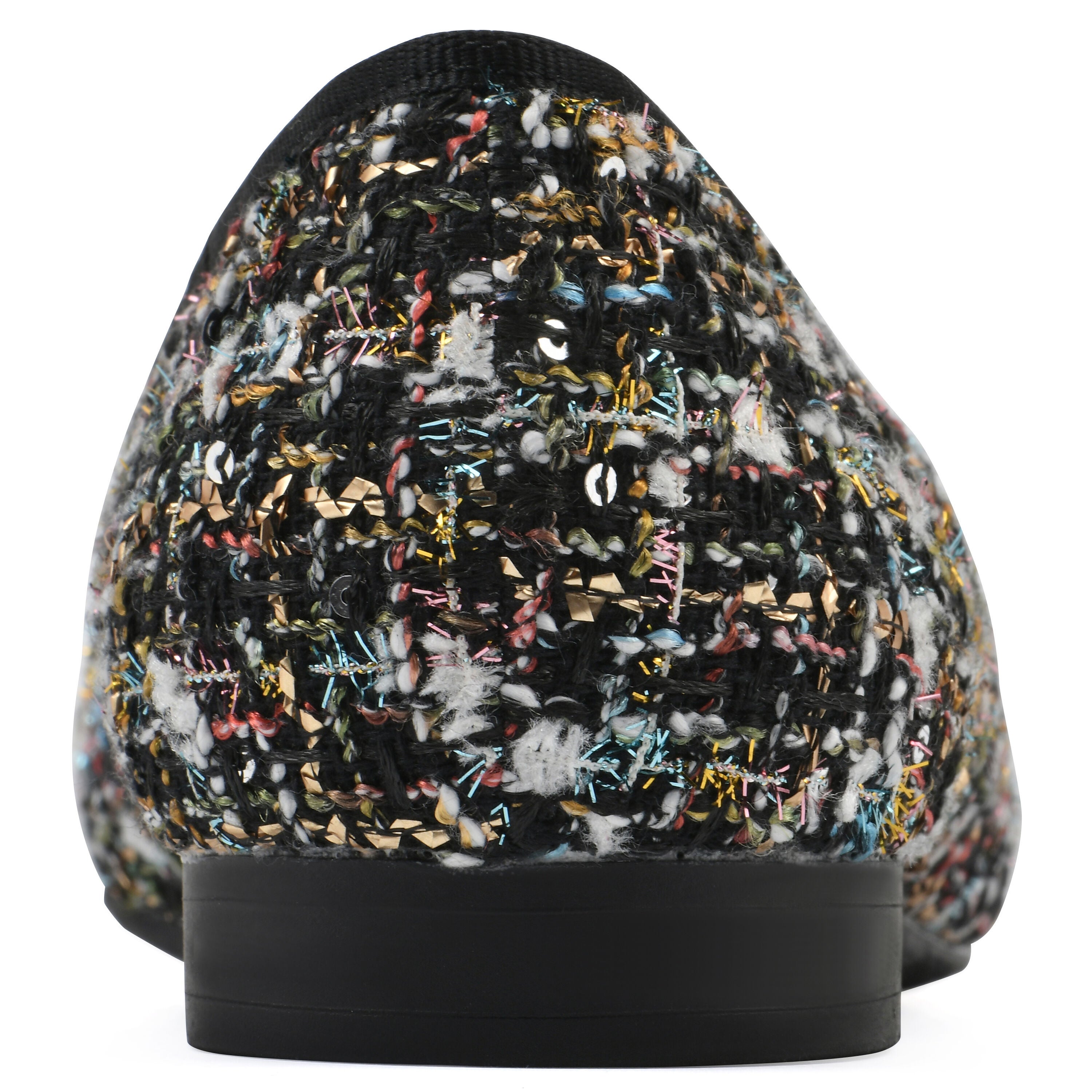 Bocci Ballet Flat - WIDE, BLACK BOUCLE FABRIC, on-hover image number 1