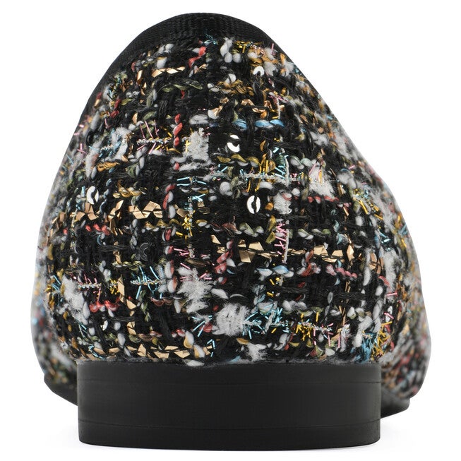 Bocci Ballet Flat - WIDE, BLACK BOUCLE FABRIC, on-hover image number 1