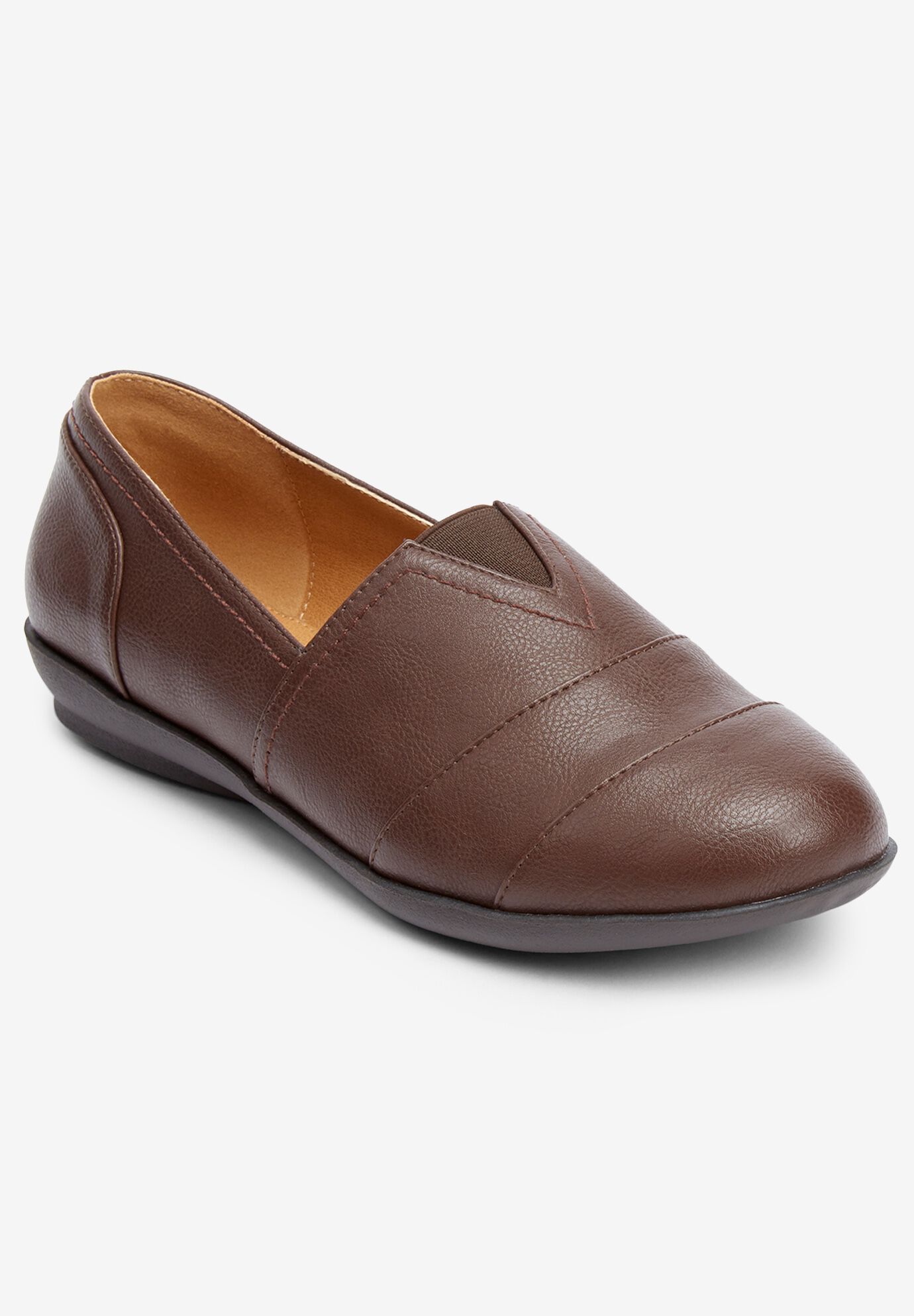 Amelia Flat Cushioned Technology Skid resistant Brown Woman Within