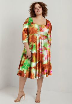 Plus Size Red Dresses With Sleeves