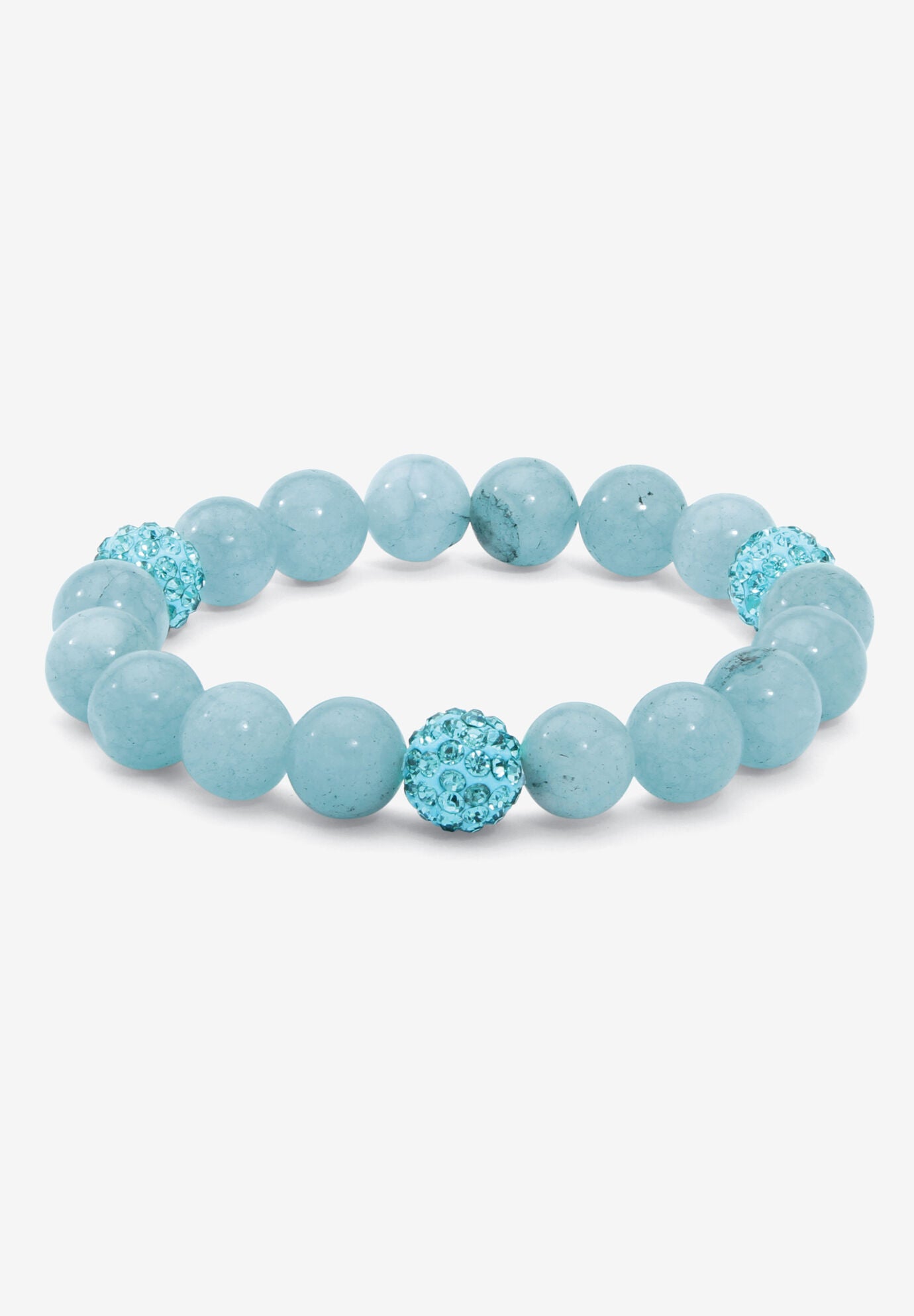 Simulated Birthstones Agate Stretch Bracelet 8 inches, MARCH, hi-res image number 0