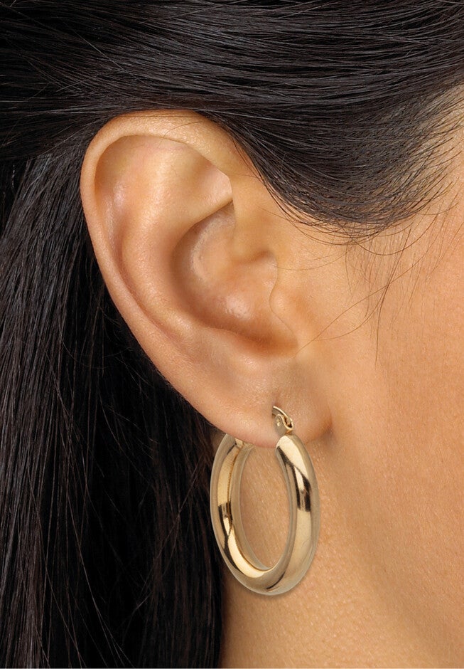 4 Cttw. 6-Pair Cz Stud & Hoop Set Goldtone & Gold Ion Plated Stainless Steel, , alternate image number null