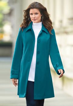 Plus Size Button Up Fleece Jacket