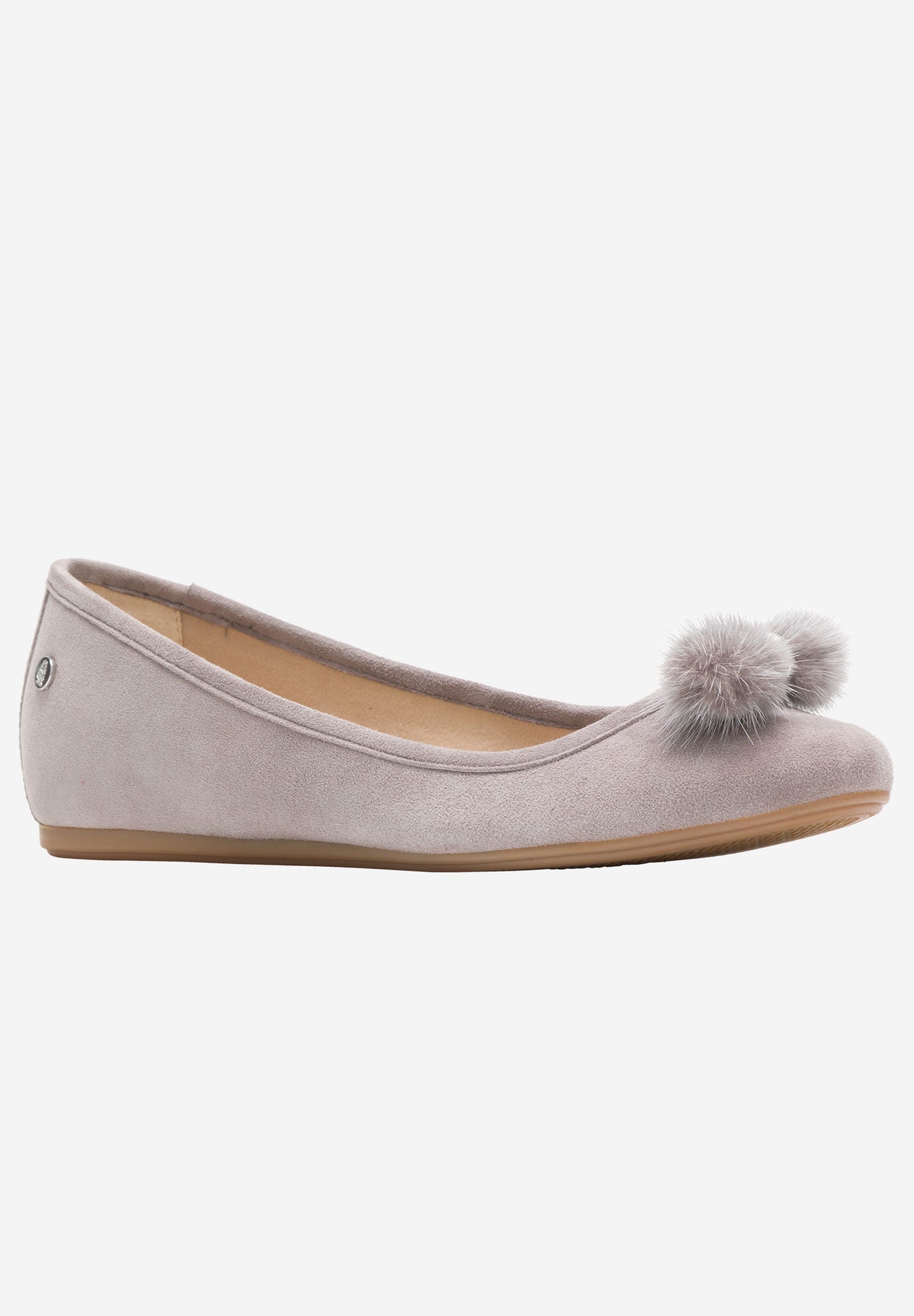 Heather Puff Ballet Flat by Hush Puppies, DARK TAUPE SUEDE, hi-res image number 0